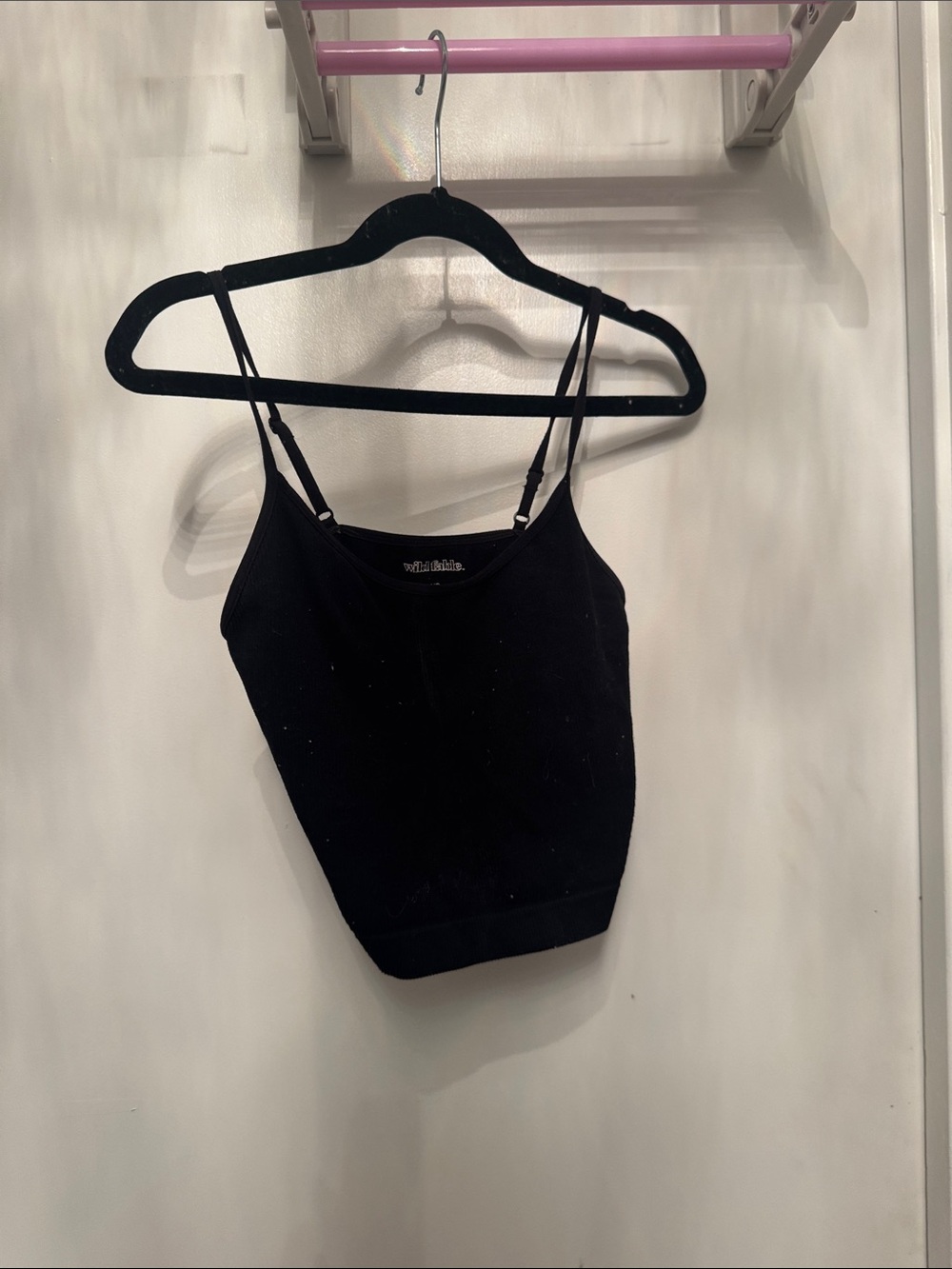 wild fable Black Ribbed Adjustable-Strap Cami